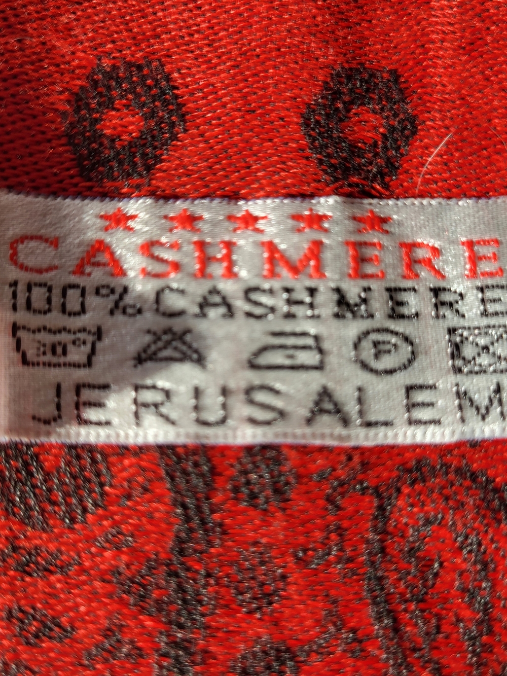 100% Cashmere Red Womens Scarf
